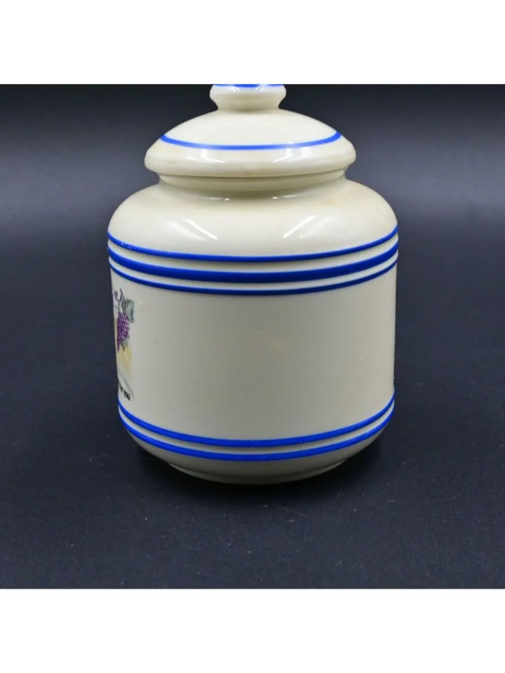 Lenox Bakers Dozen Raisins Ceramic Canister Vintage Fine Porcelain Jar With Lid